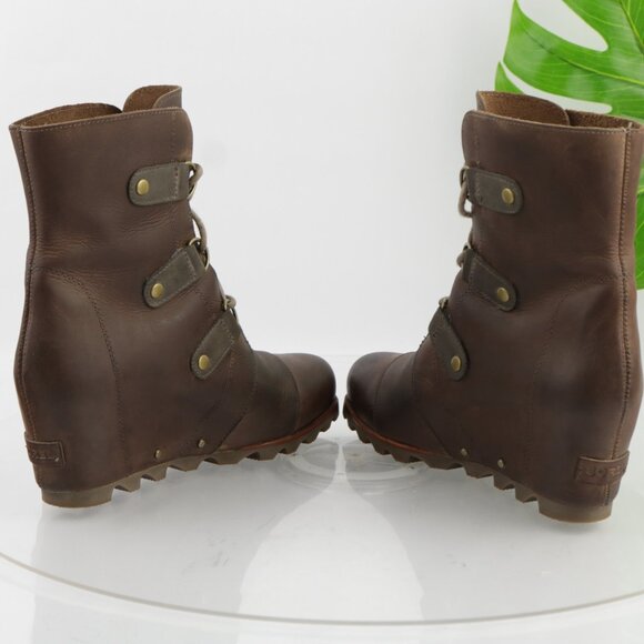 Sorel Womens Joan Of Arctic Boots Size 10 Waterproof Brown Wedge Heel Lace Up - Picture 8 of 15